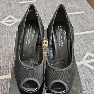 Donald J. Pliner Black Peep Toe Women's Shoes